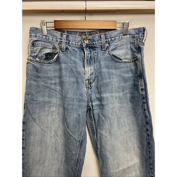 American Eagle Jeans Mens 32x32 Original Boot Bootcut Denim Distressed Blue - Picture 3 of 10